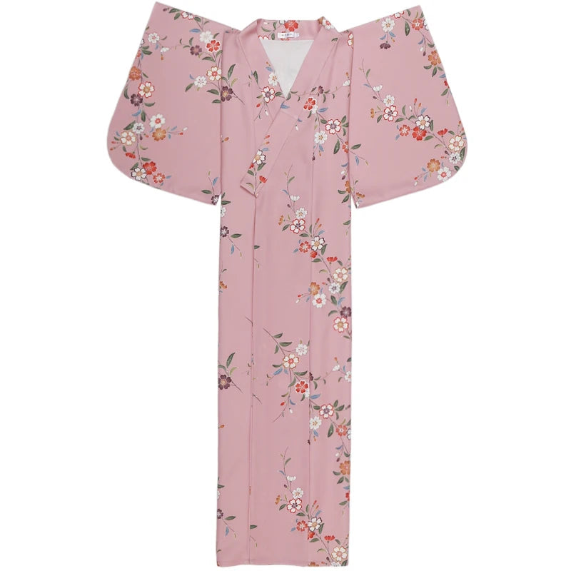 Kimono Traditionnel Rose Motifs Floraux confortable