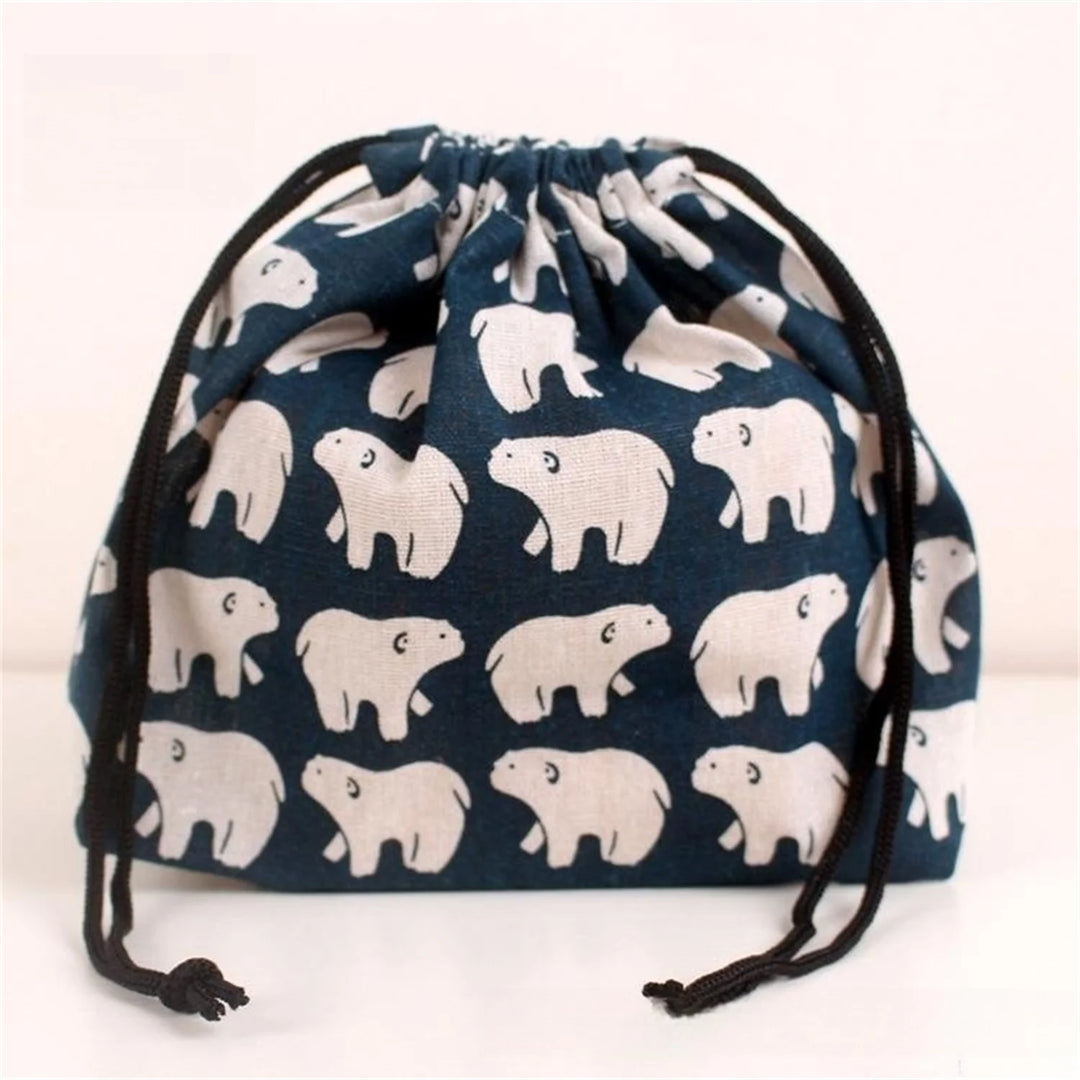 Sac rangement boîte bento motif Ours