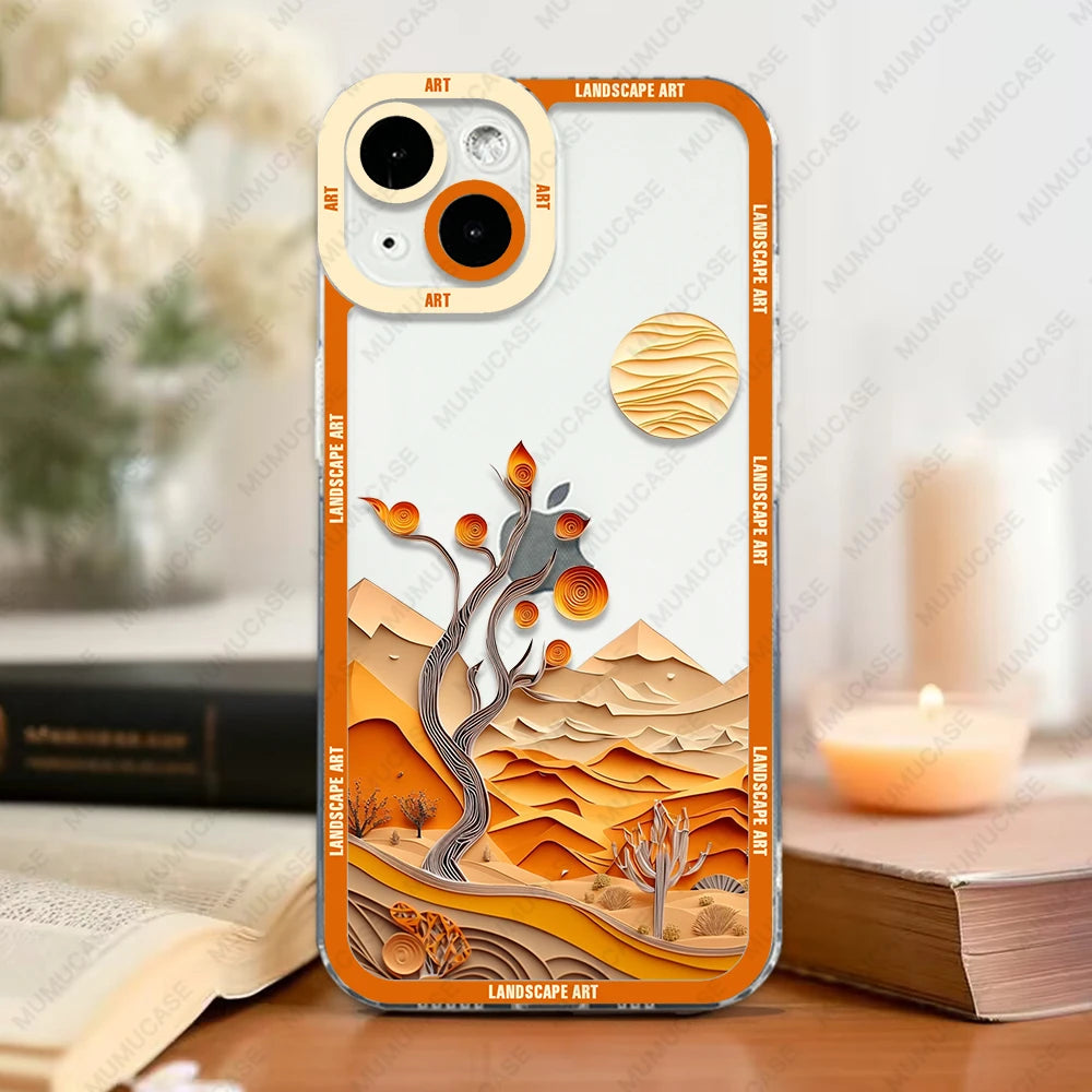 Coque de Téléphone Paysage Japonais orange