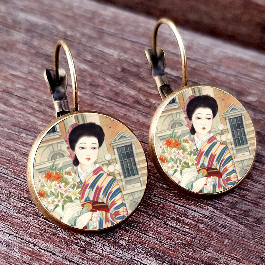 Boucles d'Oreilles japonaise Classique Dôme