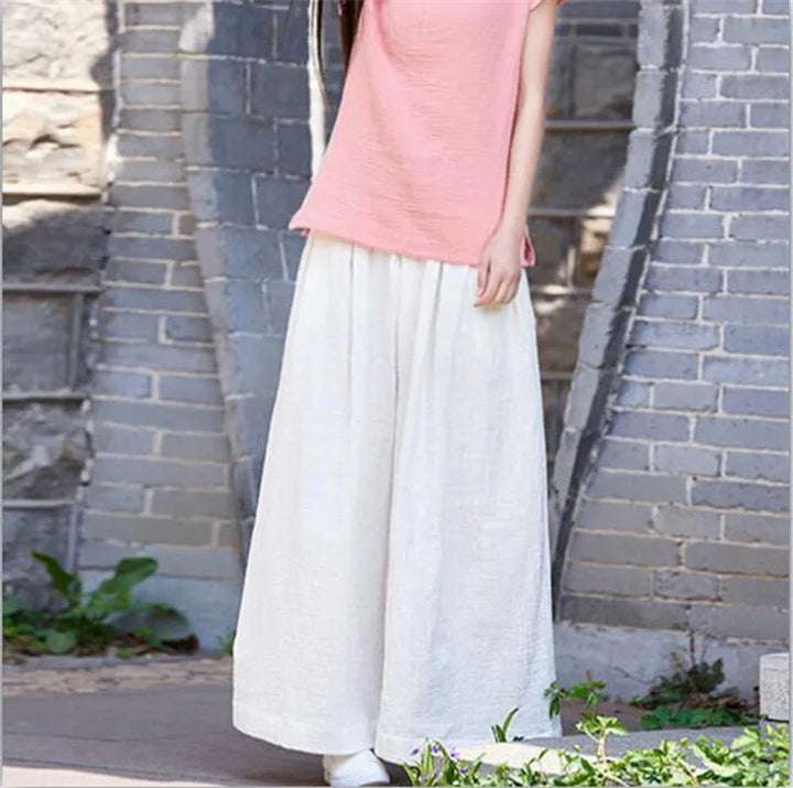 Pantalon Japonais Femme Large Blanc