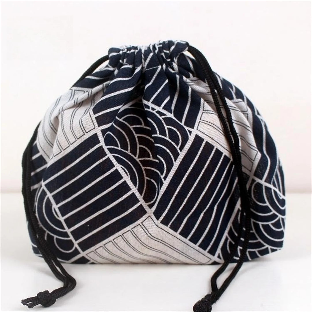 Sac rangement boîte bento motif rayures