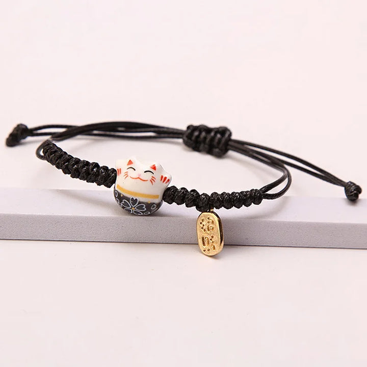 Bracelet japonais porte-bonheur noir 