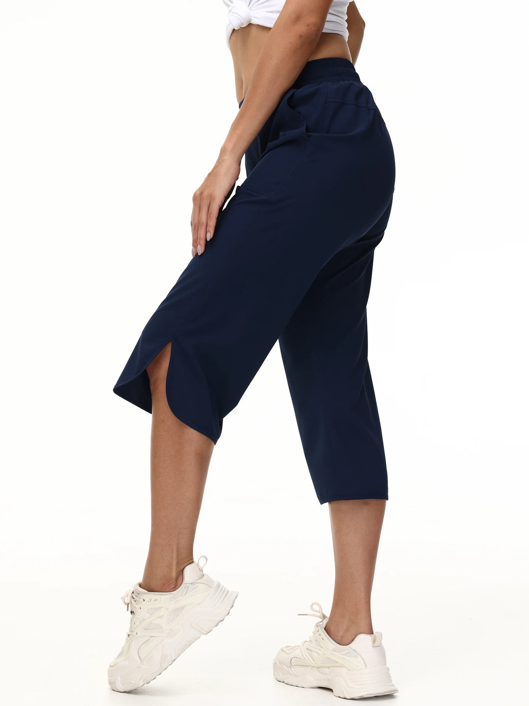 Pantalon Court Léger pour Femme bleu profil