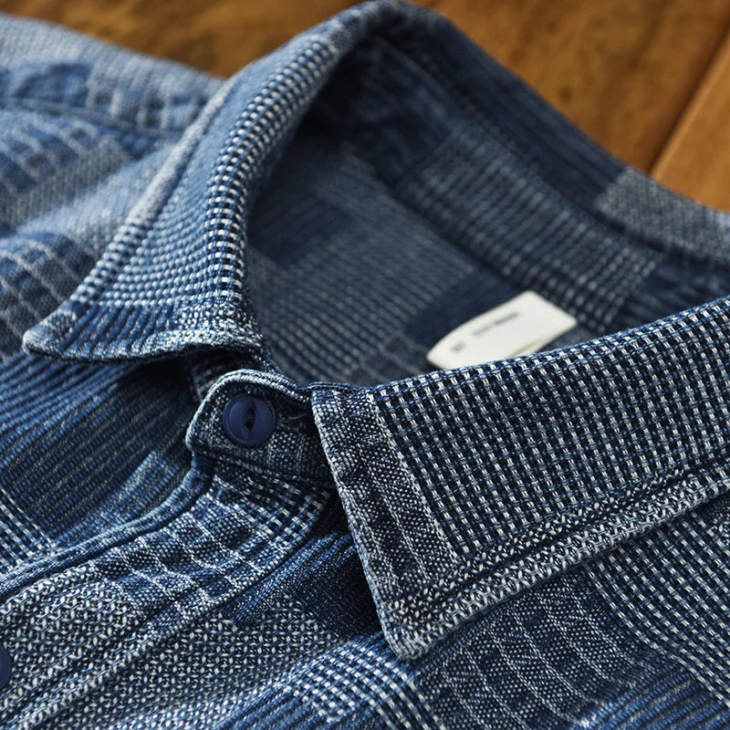 Chemise À Carreaux Japonaise Décontractée
