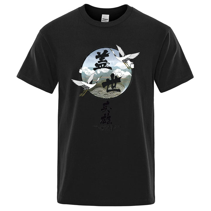 T-shirt Motif Japonais Homme noir