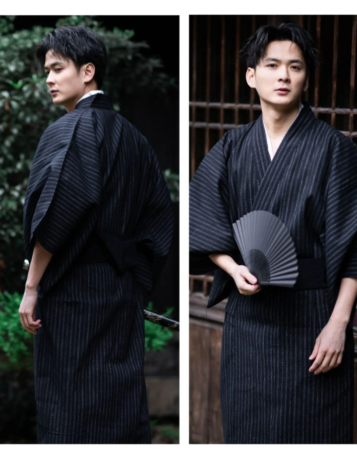 Traditional Striped Men's Kimono