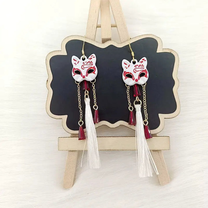 Boucles d'oreilles japonais Masque de Renard