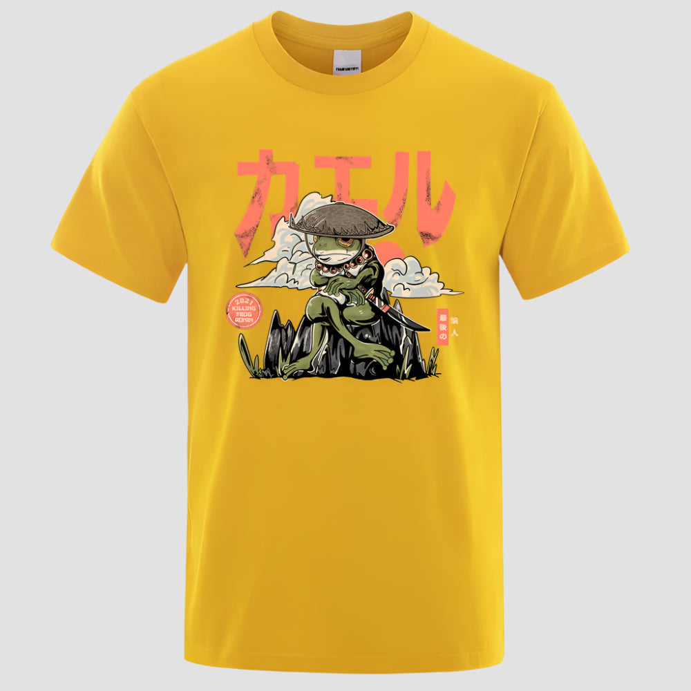 T-shirt Japonais Confortable Jaune