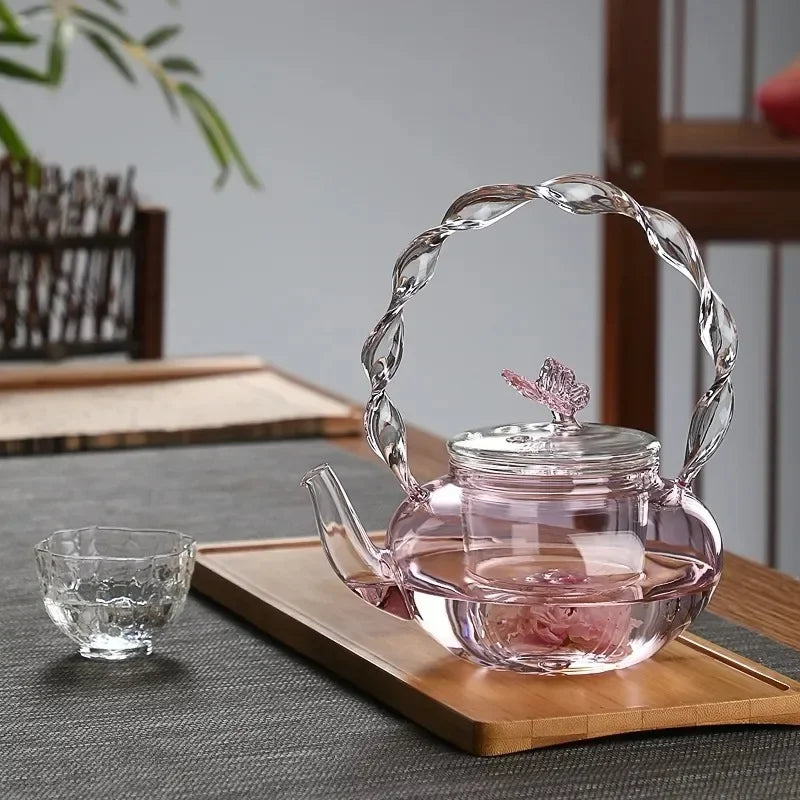 Théière Japonaise Rose Transparente Elégante