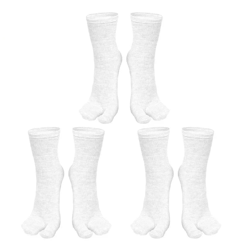 Chaussettes Japonaises Tabi Uni Blanche 3 paires