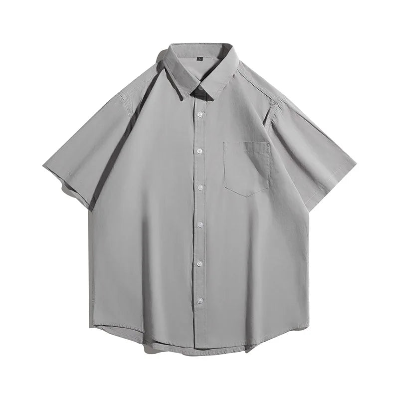 Chemise Japonaise Ample d’Été Gris clair 