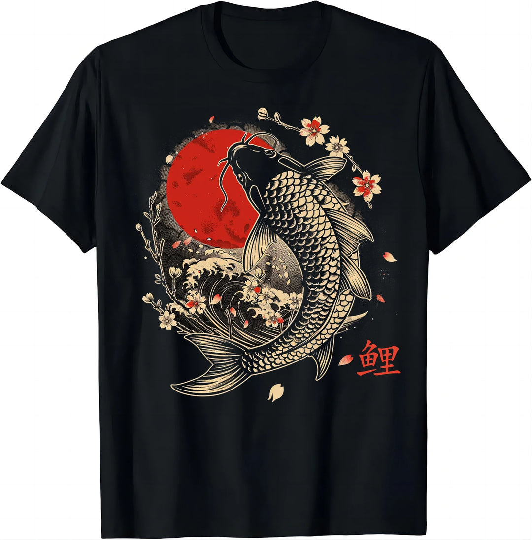 T-shirt japonais carpe koi stylé
