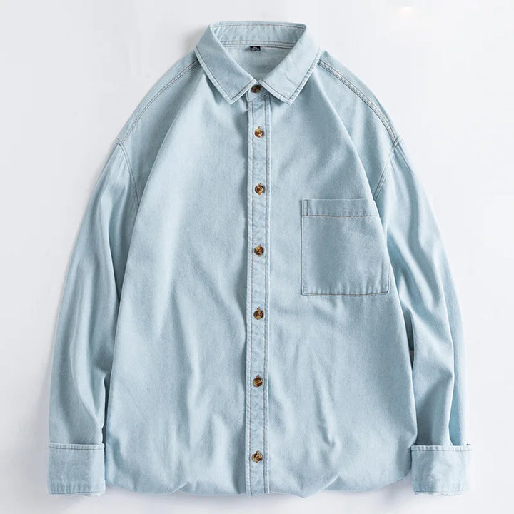 Chemise Japonaise En Jean Vintage Bleu clair