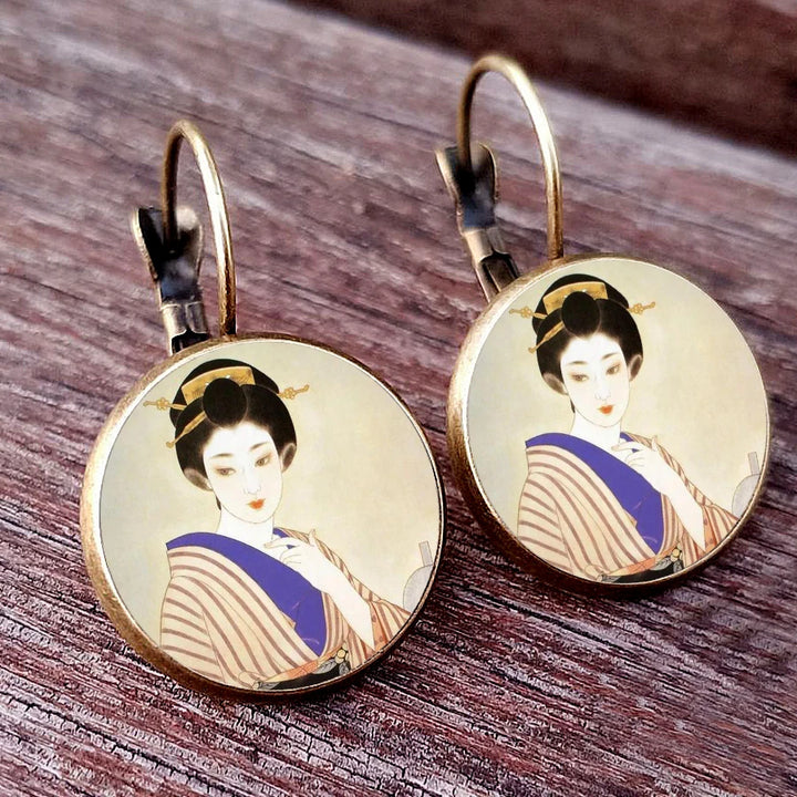 Boucles d'Oreilles japonaise Classique Dôme