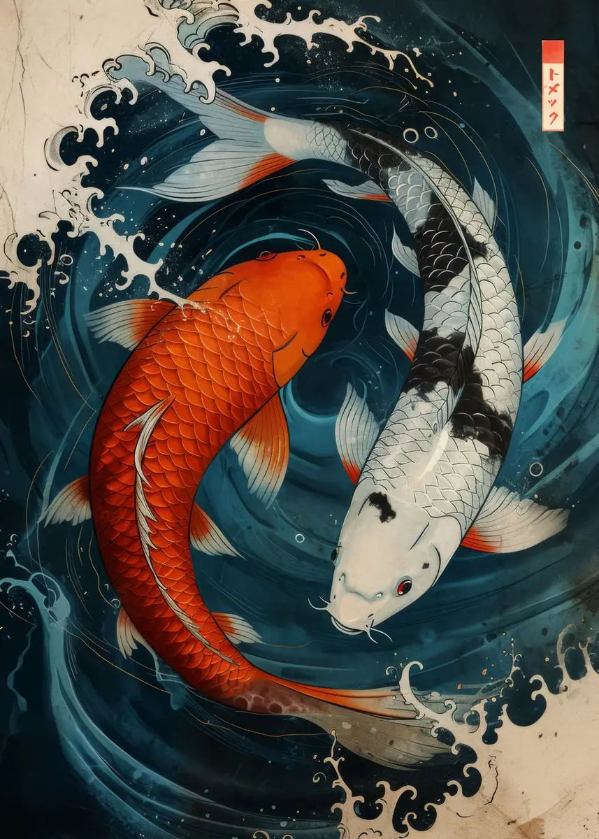 Affiche Japonaise sur Toile koi