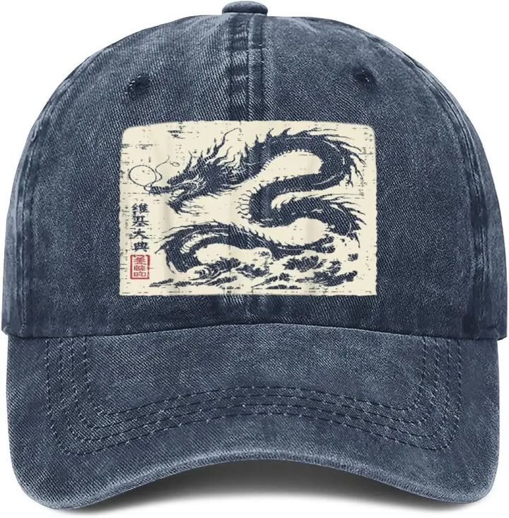 Casquette Japonaise Dragon Classique Bleu marine