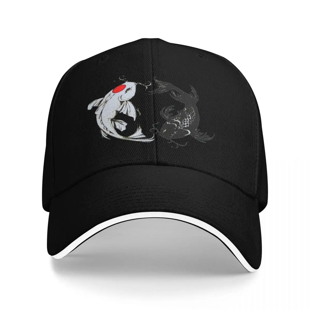 Casquette Japonaise Carpe Koi Noir