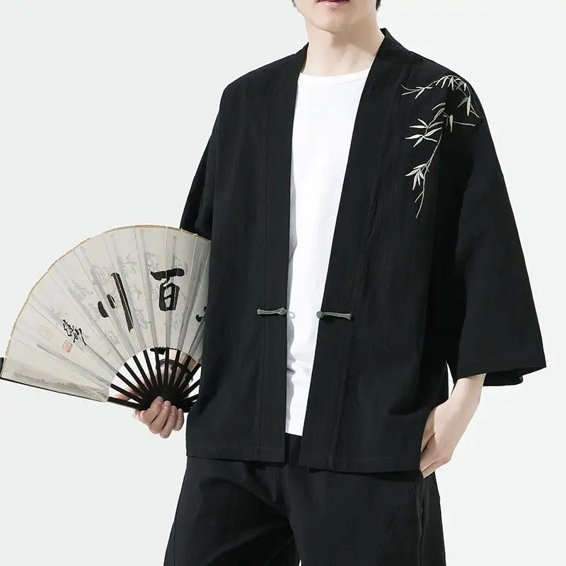 Veste Kimono Homme Brodée Confortable