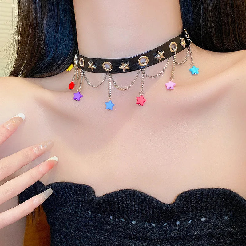 Collier Japonais à Breloques cuir