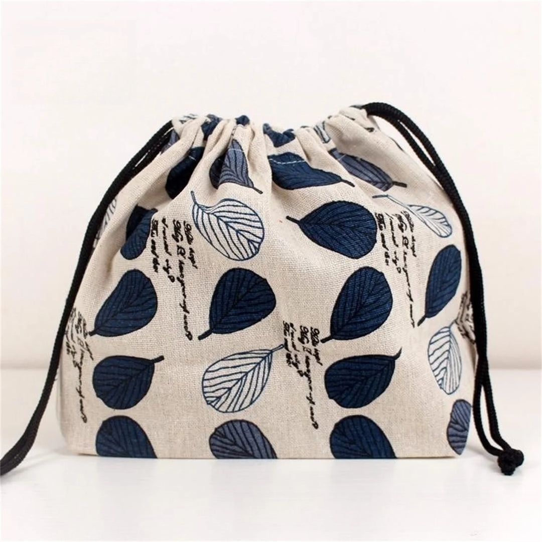 Sac rangement boîte bento motif feuille