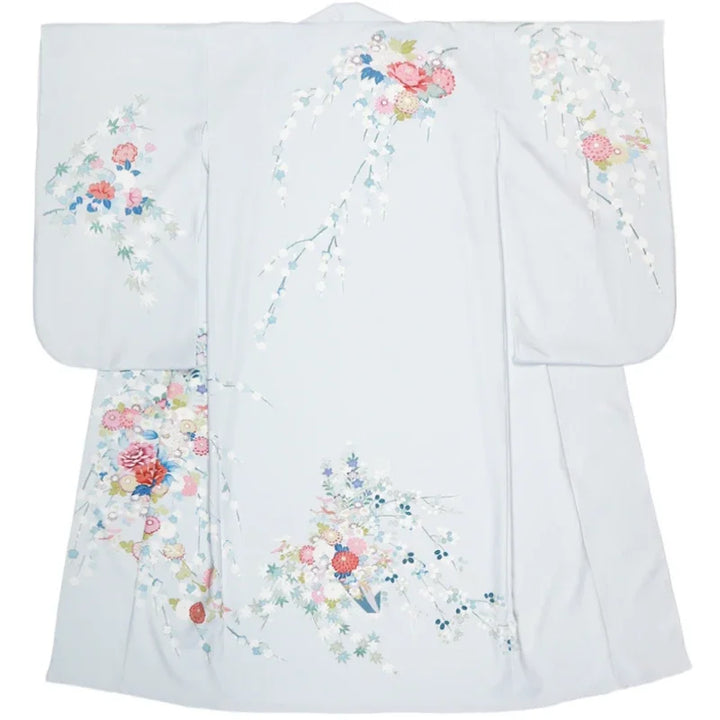 Kimono Traditionnel Blanc Elegant en tissu doux