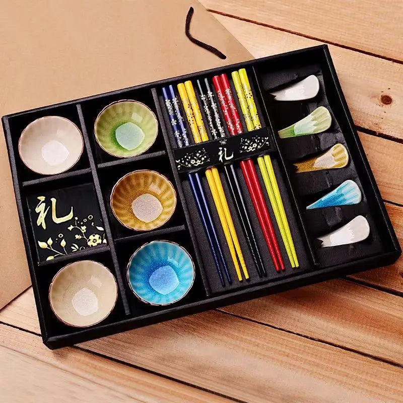 Coffret de vaisselle avec coupelle japonaise