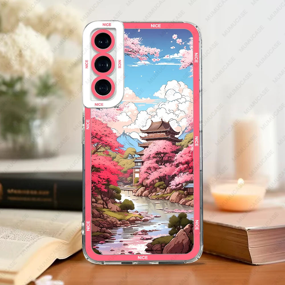 Coque Motif Japonais Rose 