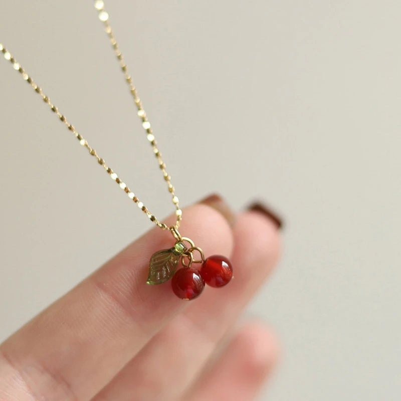 Collier japonais femme rouge