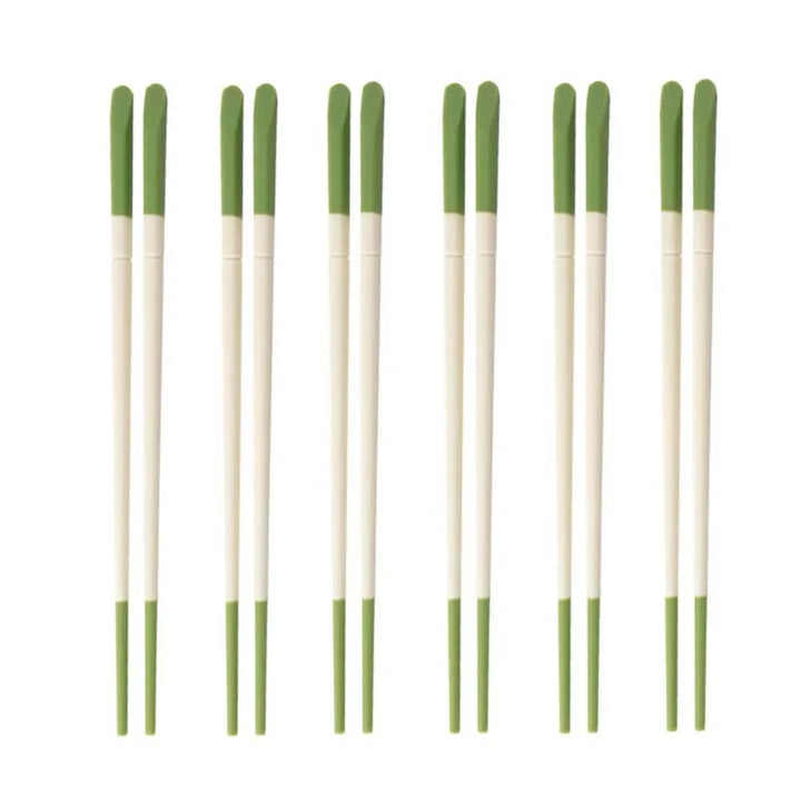 Baguettes Japonaises Antidérapantes Blanc et Vert Modernes
