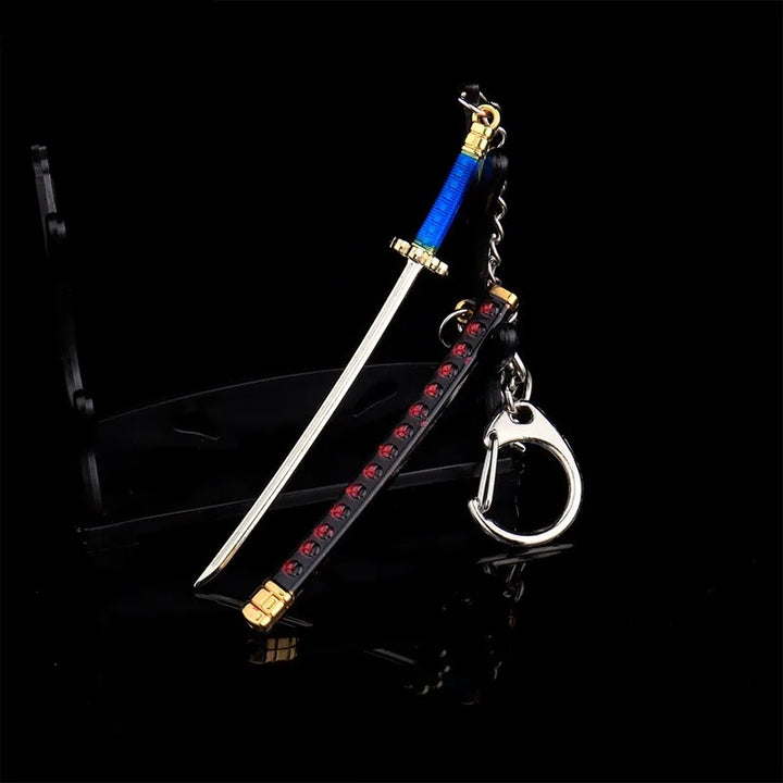 Porte-clés Japonais Katana Bleu
