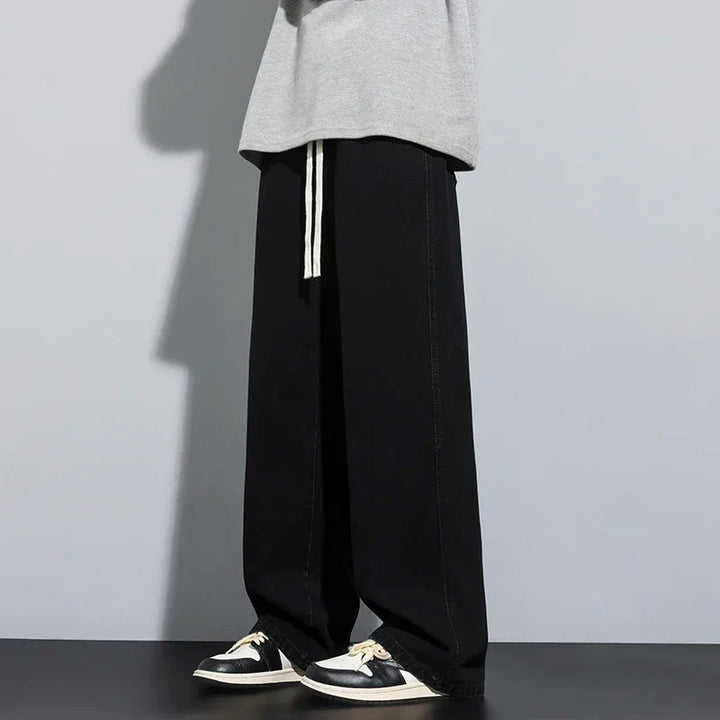 Pantalon Japonais Droit en Jean Noir
