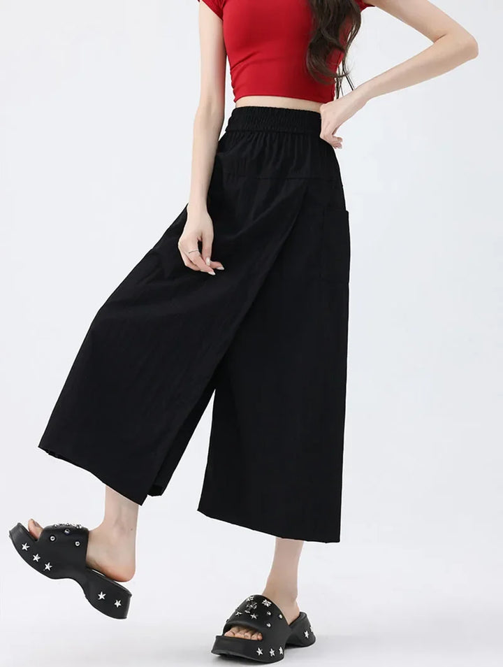 Pantalon Jupe Japonais Femme Noir