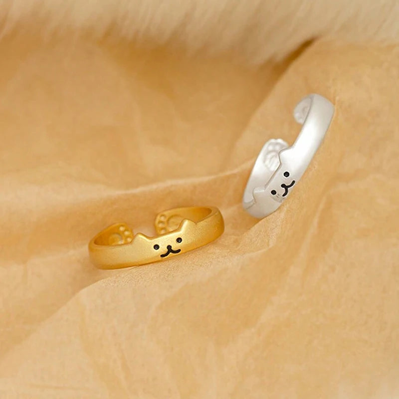 Bague Japonaise Kawaii Chat avec Cloche