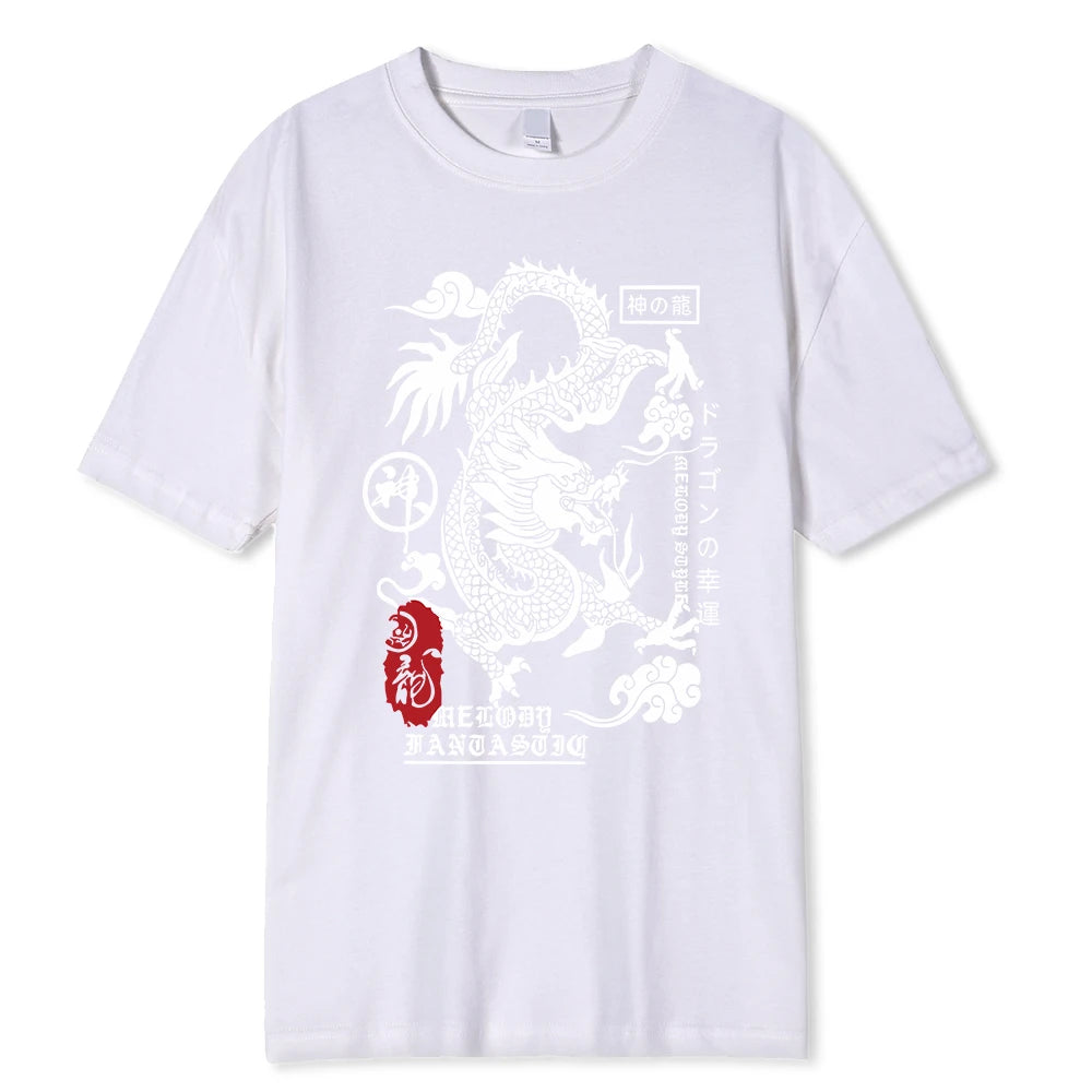 T-shirt Dragon Japonais blanc