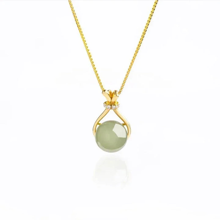 Collier Japonais Jade en Acier doré