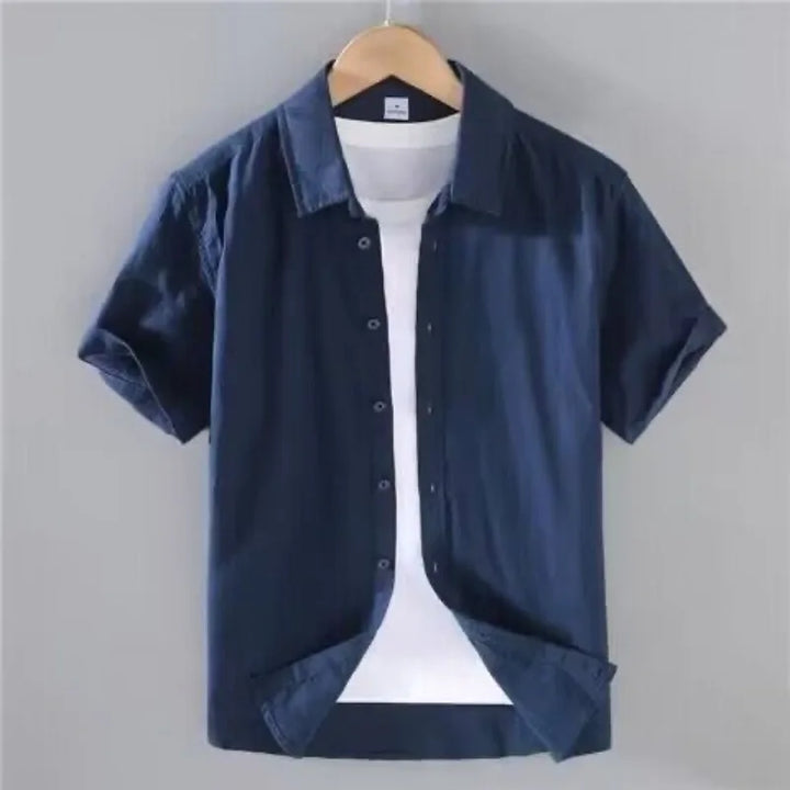 Chemise Japonaise À Manches Courtes Bleu marine 