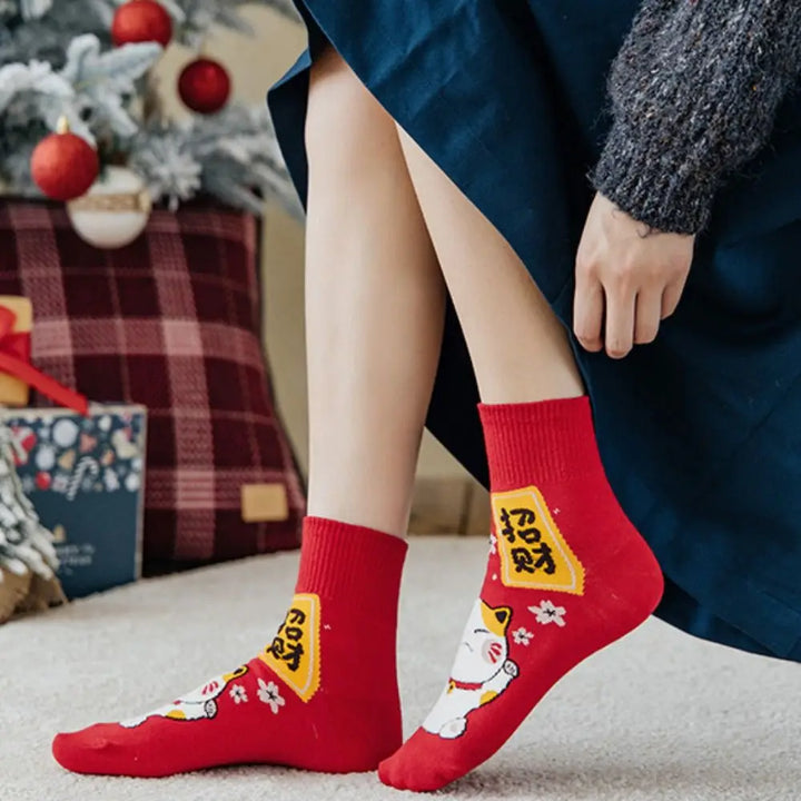 Chaussettes Japonaises Porte-bonheur Maneki Neko