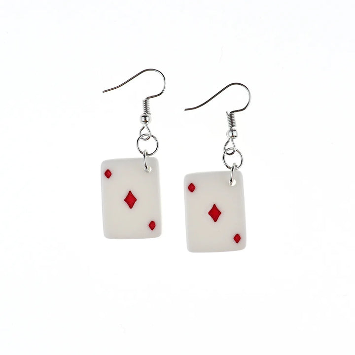 Boucle d'oreille japonaise Cartes poker