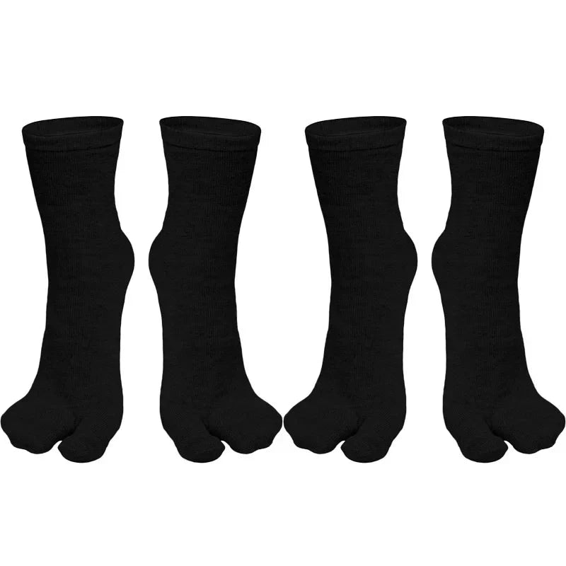 Chaussettes Japonaises Tabi Uni Noir 2 paires