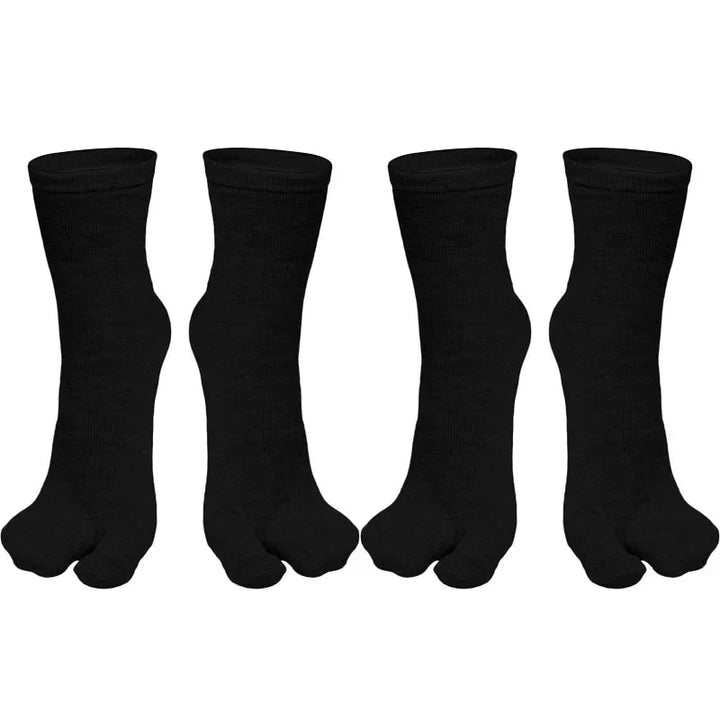 Chaussettes Japonaises Tabi Uni Noir 2 paires