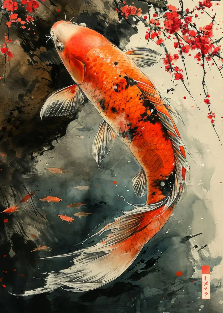 Affiche Japonaise sur Toile poisson