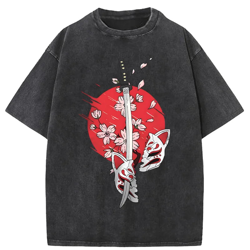 T-shirt Style Japonais Samourai 100% coton