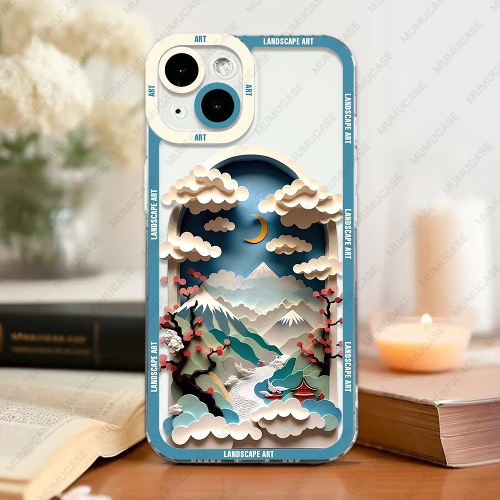 Coque de Téléphone Japonaise Souple bleu ciel