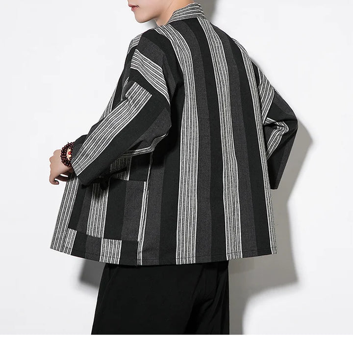 Veste Kimono Homme Rayée Raffiné