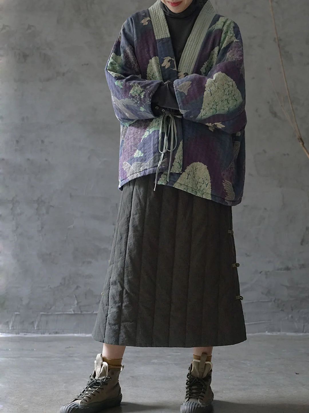 Veste Kimono Matelassée pour Femme face