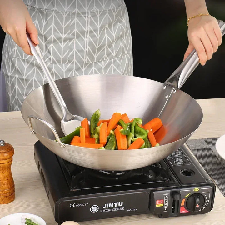 Poele wok inox