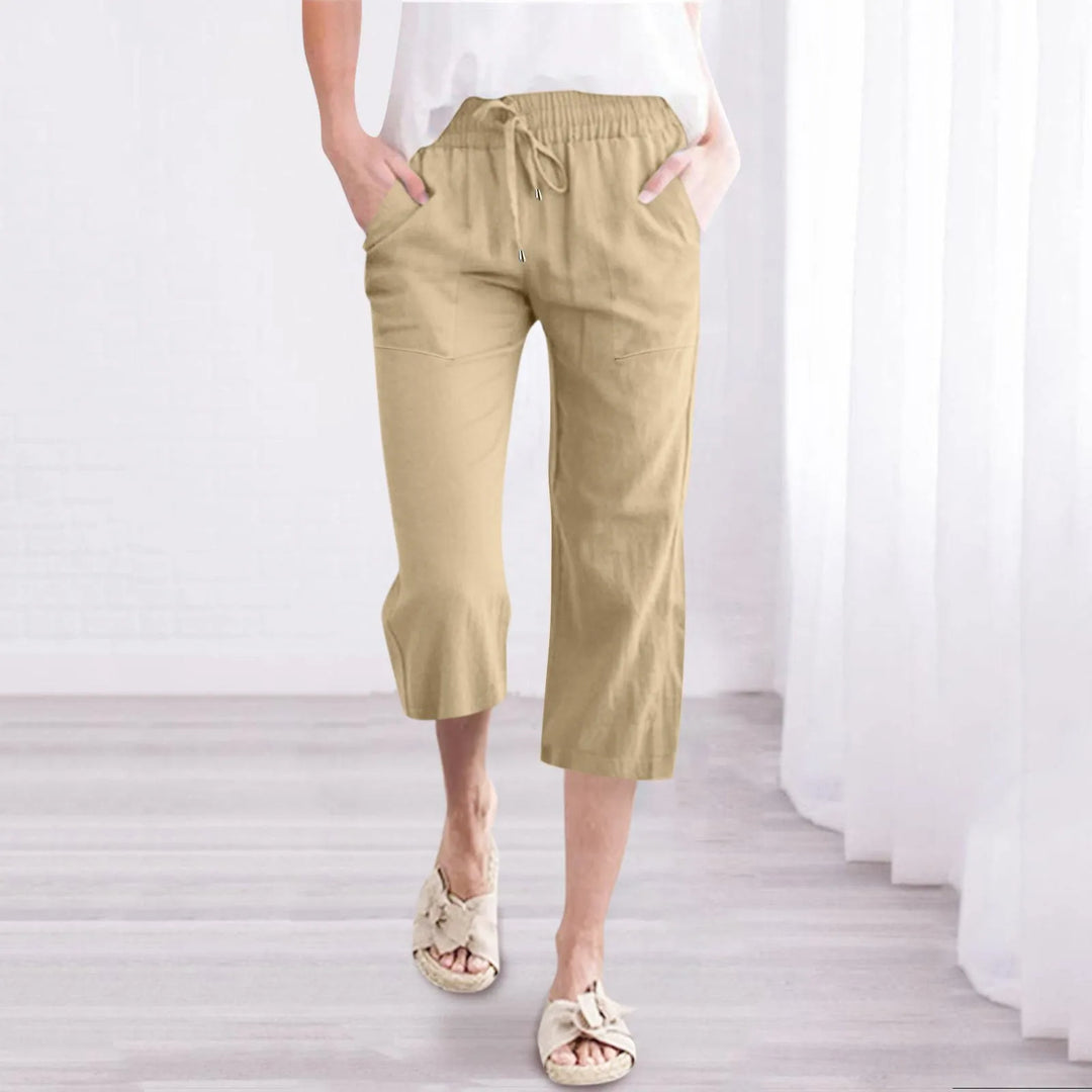 Pantalon Court Léger pour Femme Beige