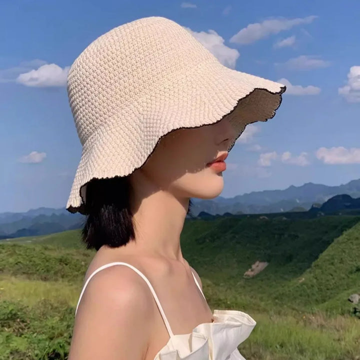 Chapeau soleil japonais femme beige 