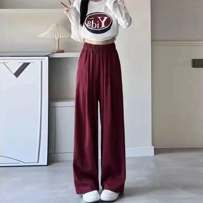 Pantalon Japonais Drapé Grenat